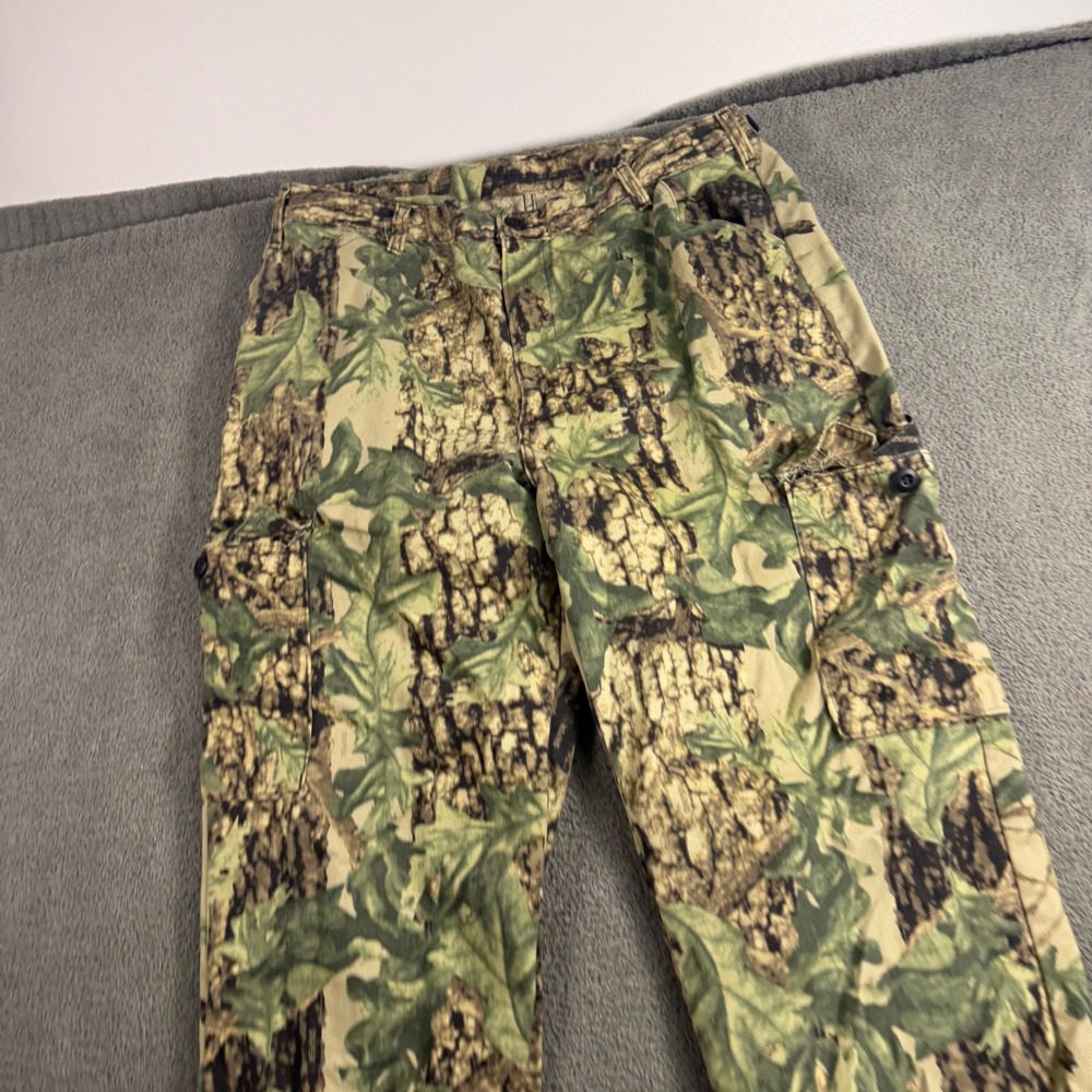 Mens Forest Camouflage Cargo Pants Large Regular Tree Leaf Print Utility Hunting